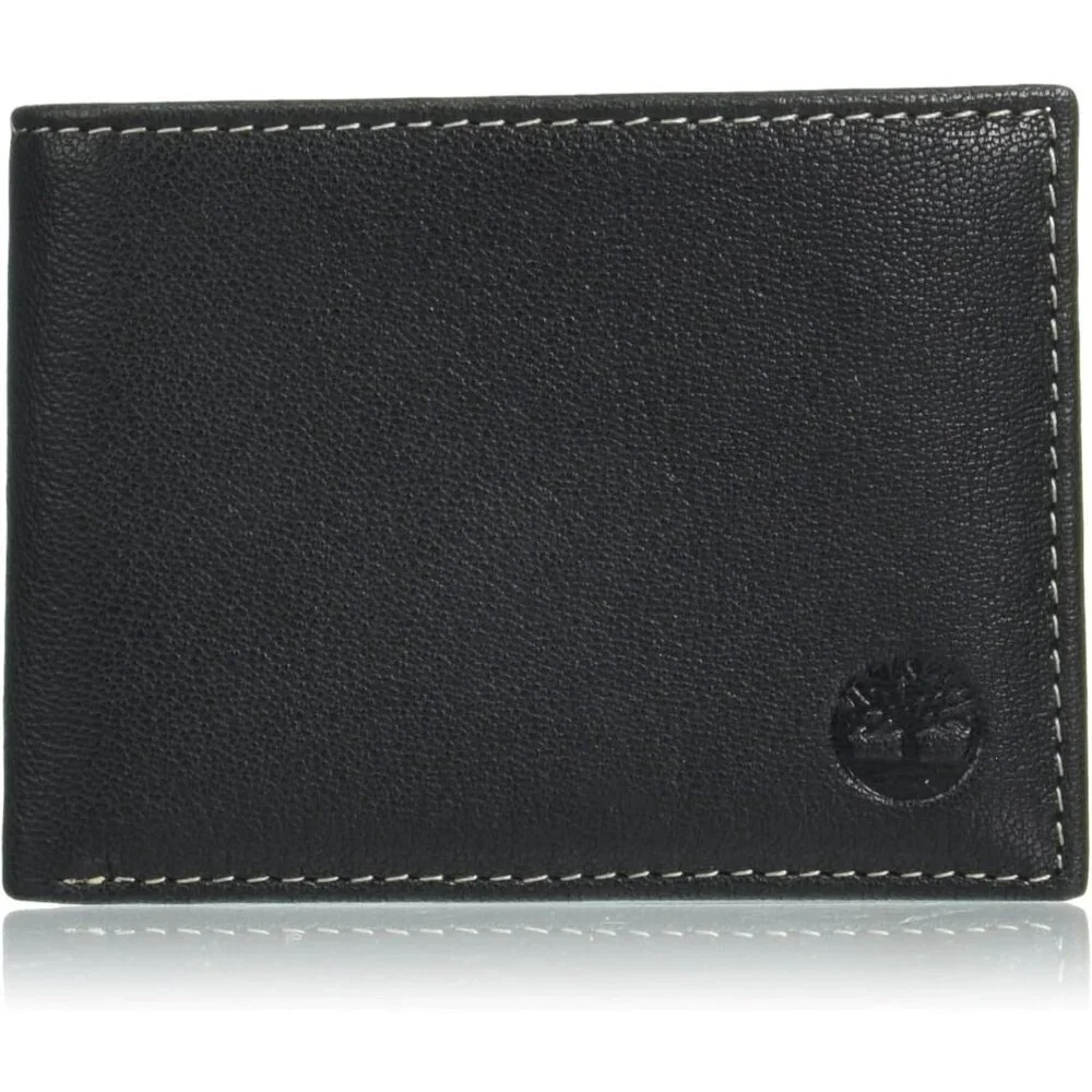 Men's Imported Genuine Leather Luxury Black Billfold Pockets Wallet Card Design